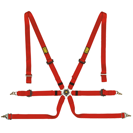OMP 0202B HSL - Saloon Pull Up 6 Point Harness